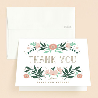 Garden glory Baptism and Christening Thank You Cards
