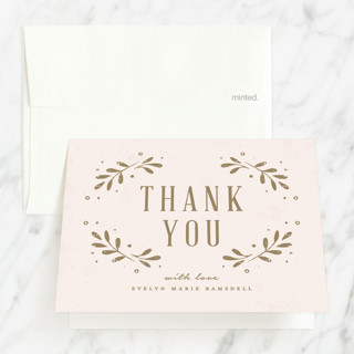 Rustic Beginning Baptism and Christening Thank You Cards