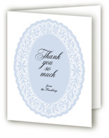 Lace Oval Baptism and Christening Thank You Cards