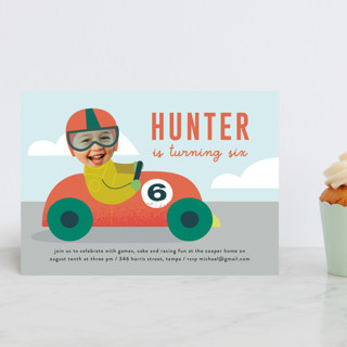 Race Petite Children's Birthday Party Invitations