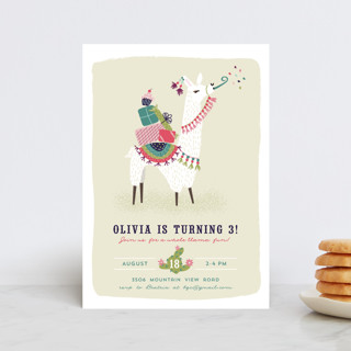 Party Llama Petite Children's Birthday Party Invitations