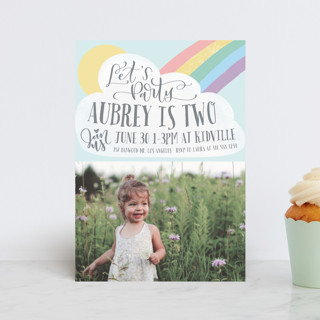 Rainbow Petite Children's Birthday Party Invitations