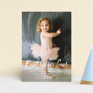 Typography Clouds Petite Children's Birthday Party Invitations