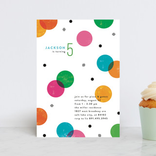 Colorful Confetti Petite Children's Birthday Party Invitations
