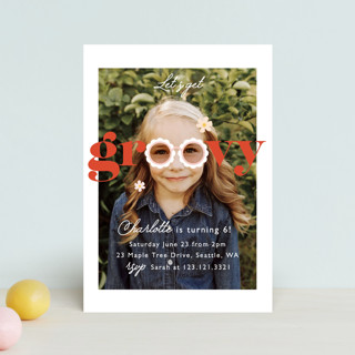 Let's get groovy Petite Children's Birthday Party Invitations