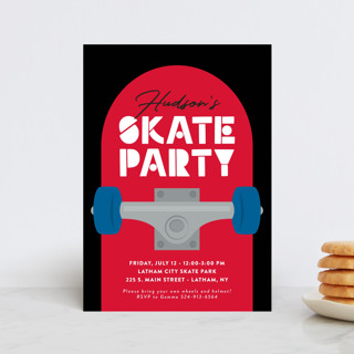 Skateboard Petite Children's Birthday Party Invitations