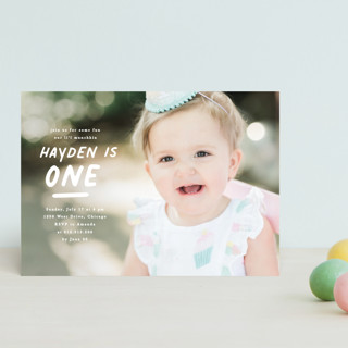 One is Fun Petite Children's Birthday Party Invitations