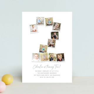 Polaroid Big Number 2 Petite Children's Birthday Party Invitations