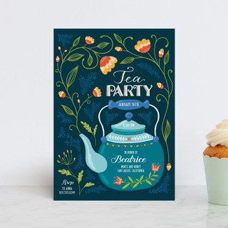 Garden Tea Party Petite Children's Birthday Party Invitations