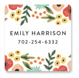 Watercolor Flowers Custom Name Labels