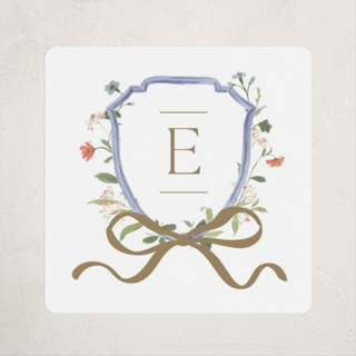 Floral Crested Custom Name Labels