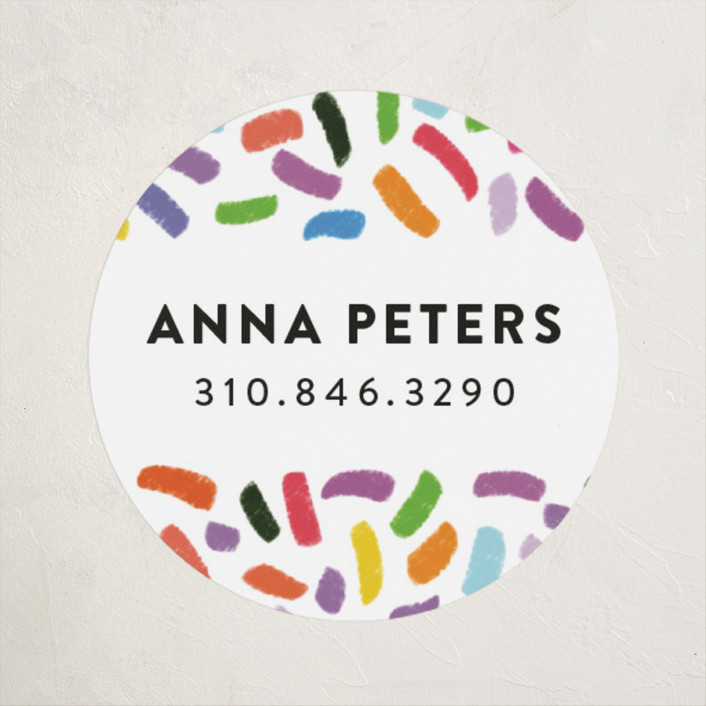 Confetti Sprinkle Custom Name Labels by Up Up Creative | Minted