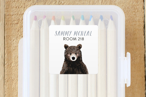 Baby Animal Bear Custom Name Labels