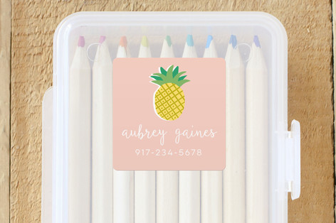 Gold Pineapple Custom Name Labels