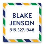 Preppy Stripe Custom Name Labels