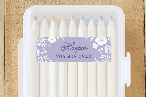 Delicate Flowers Custom Name Labels