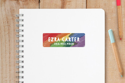 Rainbow Swashes Custom Name Labels
