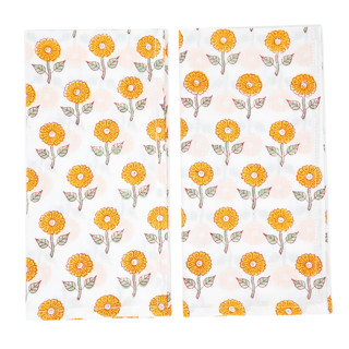 Golden Poppy Napkins, Set of 4 Cloth Napkins