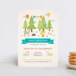 Wild Woodland Children's Birthday Party Postcards