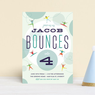 Bounce into a birthday Children's Birthday Party Postcards