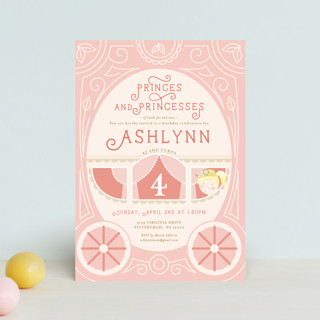 Princess Carriage Children's Birthday Party Postcards