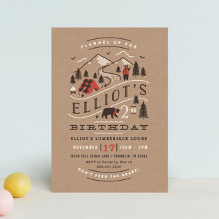 Lumber Bears Children's Birthday Party Postcards