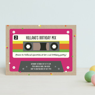 Retro Cassette  Children's Birthday Party Postcards