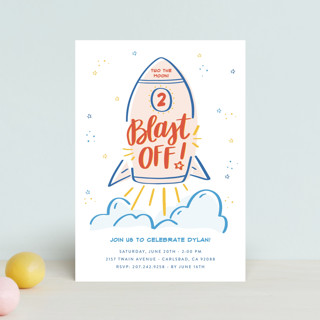 1, 2, 3 Blast Off! Children's Birthday Party Postcards