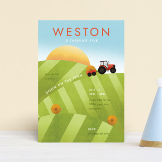 Down on the Farm Children's Birthday Party Postcards
