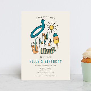 It's a Pool Party Children's Birthday Party Postcards
