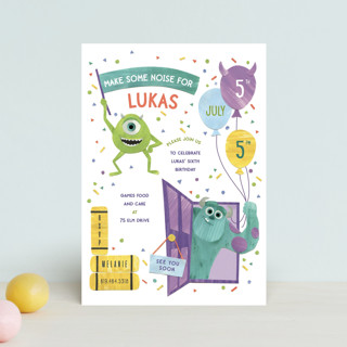 Disney and Pixar's Monster's Inc Make Some Noise Children's Birthday Party Postcards