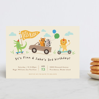 Let's ride Children's Birthday Party Postcards