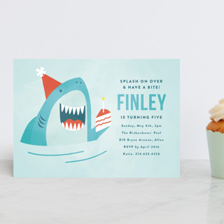 shark splash Children's Birthday Party Postcards