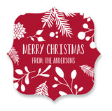 Merry Christmas Leaf Custom Stickers
