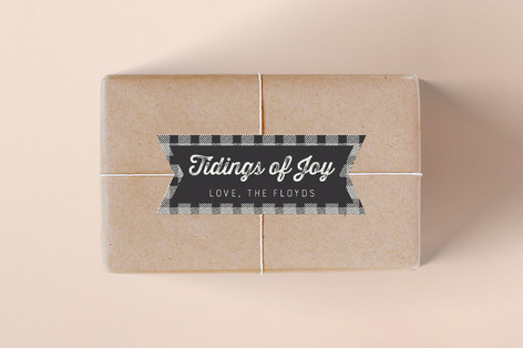 Criss Cross Kraft Custom Stickers