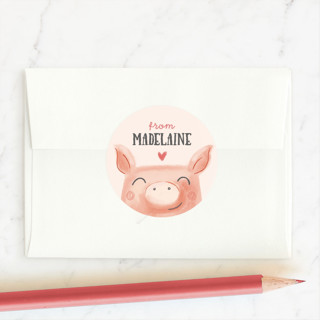 Piggy Kisses Custom Stickers