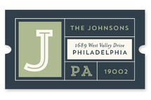 Bold Monogram Grid Address Custom Stickers