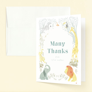Jungle Party Children's Birthday Party Thank You Cards