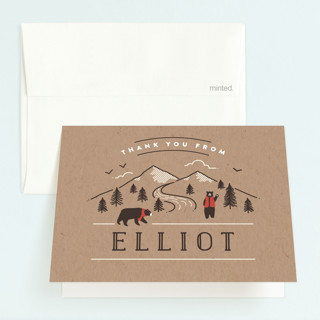 Lumber Bears Children's Birthday Party Thank You Cards