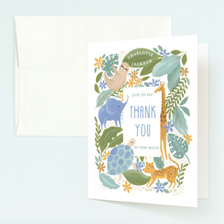 Jungle Hang outs Children's Birthday Party Thank You Cards
