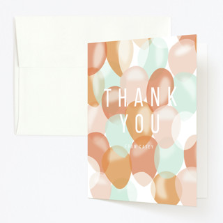 balloons in two Children's Birthday Party Thank You Cards