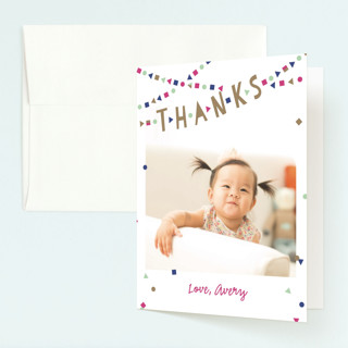 Festive Bunting Children's Birthday Party Thank You Cards