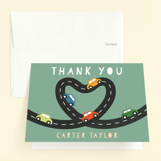 Little Racer Children's Birthday Party Thank You Cards