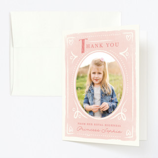 Fairytale Princess Children's Birthday Party Thank You Cards