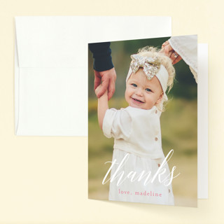floral balloon Children's Birthday Party Thank You Cards