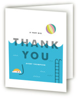Cool Blue Pool Party Children's Birthday Party Thank You Cards