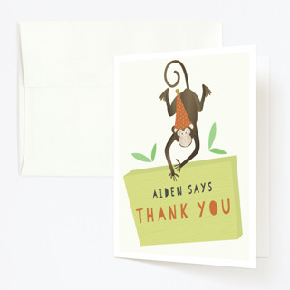 Animal Party Children's Birthday Party Thank You Cards