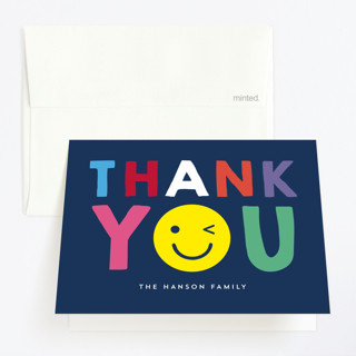 Emoji Party Children's Birthday Party Thank You Cards