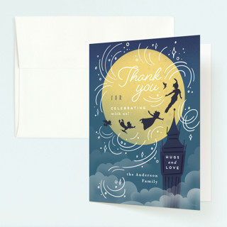 Disney and Pixar's Peter Pan night flying Children's Birthday Party Thank You Cards