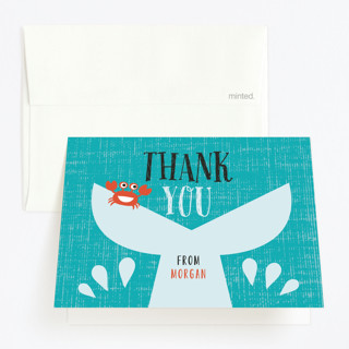 Shark Attack Pool Party Children's Birthday Party Thank You Cards